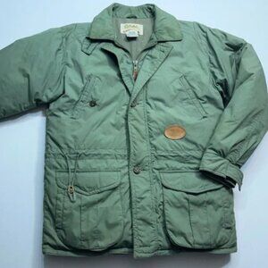 Cabela's Goose Down Field Jacket Mens Medium Fleece Lined Removable Hood READ